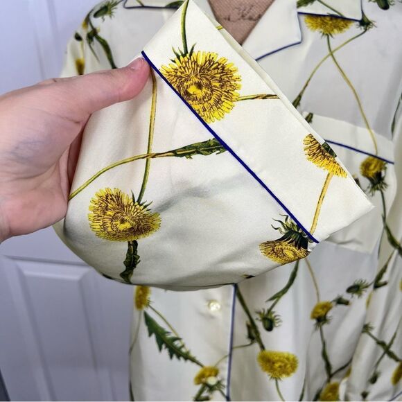 Sz 8 BURBERRY 100% Silk Floral silk poplin pajama shirt NWT $2090 MSRP - Picture 7 of 17